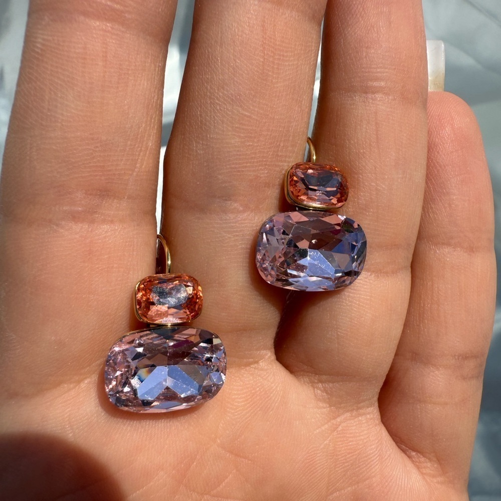 Cute shine pink Hooping Earrings